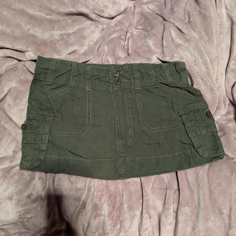 Olive Green Mini Skirt